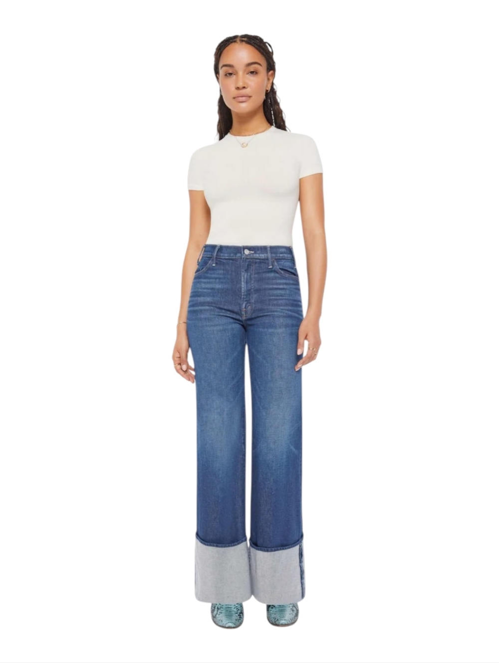 Mother LIL Hustler Roller Sneak Cuff In Kicks And Riffs $288 Size 27 PETITE NWT